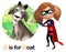 Super girl pointing Goat