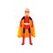 Super grandmother, senior woman superhero wearing orange cape vector Illustration