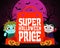 Super Halloween price design background with kids
