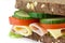 Super healthy salad , cheese and ham sandwich