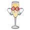 Super hero champagne character cartoon style