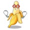 Super hero character banana in the fruit market
