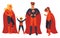 Super hero family of parents and kids vector
