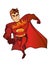 Super hero fireman cartoon illustration. Retro style.