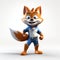 Super Hero Fox Animation Character In John Wilhelm Style