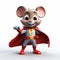 Super Hero Happy Mouse Cartoon Character In Pixar Style