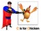 Super hero pointing Chicken