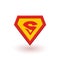 Super hero power graphics emblem on white, vector