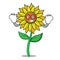 Super hero sunflower character cartoon style