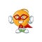 Super hero sweet casaba melon fruit cartoon character