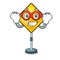 Super hero warning attention sign shaped character exclamation