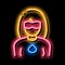 Super Hero Woman neon glow icon illustration