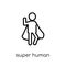 super human icon. Trendy modern flat linear vector super human i