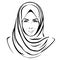 Super lovely muslim woman vector logo art