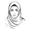 Super lovely vector art muslim woman logo
