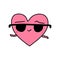 Super luxury heart symbol doodle illustration icon in cartoon comic kawaii face