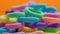 super macro of a rubber bands close up very colorful image