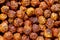 Super macro shot of dried red kampot pepper from Cambodia  in detail very close. food background