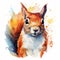 Super Majestic Squirrel in Watercolor Style AI Generated