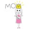 Super mama. Mom and baby vector illustration. Motherhood.