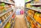 Super market corridor blur retail selves