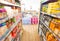 Super market corridor blur retail selves