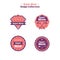 Super Mom Badge Collection. Strong mothers illustrated vector labels.