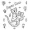 Super mom coloring page with cute tigers mommy and baby