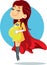 Super Mom Pregnant Super Heroine Vector Character