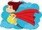 Super Mom Vector Cartoon Illustration