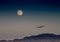 Super moon and landing airplane