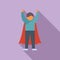 Super motivational speaker icon flat vector. Seminar orator