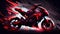 Super moto bike red black Colored