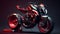 Super moto bike red black Colored