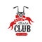 Super moto club logo, est 1979, design element for motor or biker club, motorcycle repair shop, print for clothing