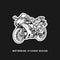 Super motorbike sticker design black and white