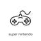 super nintendo icon. Trendy modern flat linear vector super nintendo icon on white background from thin line Arcade collection, o