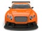 Super orange modern race super car - front view closeup shot