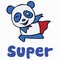 Super panda for t-shirt design