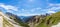 Super panorama of the valley with the Lake Misurina Lago di Misurina and National Park Tre Cime di Lavaredo