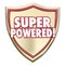 Super Powered Shield Words Superhero Ability Mighty Force