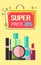 Super Price -35 Make Up, Vector Illustration