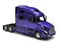 Super purple big semi trailer truck - top down view