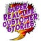 Super Real-Life Customer Stories - Comic book style words.