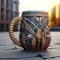 Super Realistic 3d Armored Coffee Mug With Intricate Woodwork