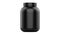 Super realistic 3d illustration sport nutrition container without label. Whey protein and mass gainer black plastic jar