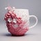 Super Realistic 3d Pink Flower Mug With Zbrush Style