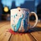 Super Realistic 3d Rendered Paint Splatter Mug
