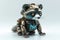 Super Realistic Raccoon Robot in Rococo Style 3D Cinematic Lighting with Highly Detailed Transparent Body