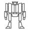 Super robot transformer icon, outline style